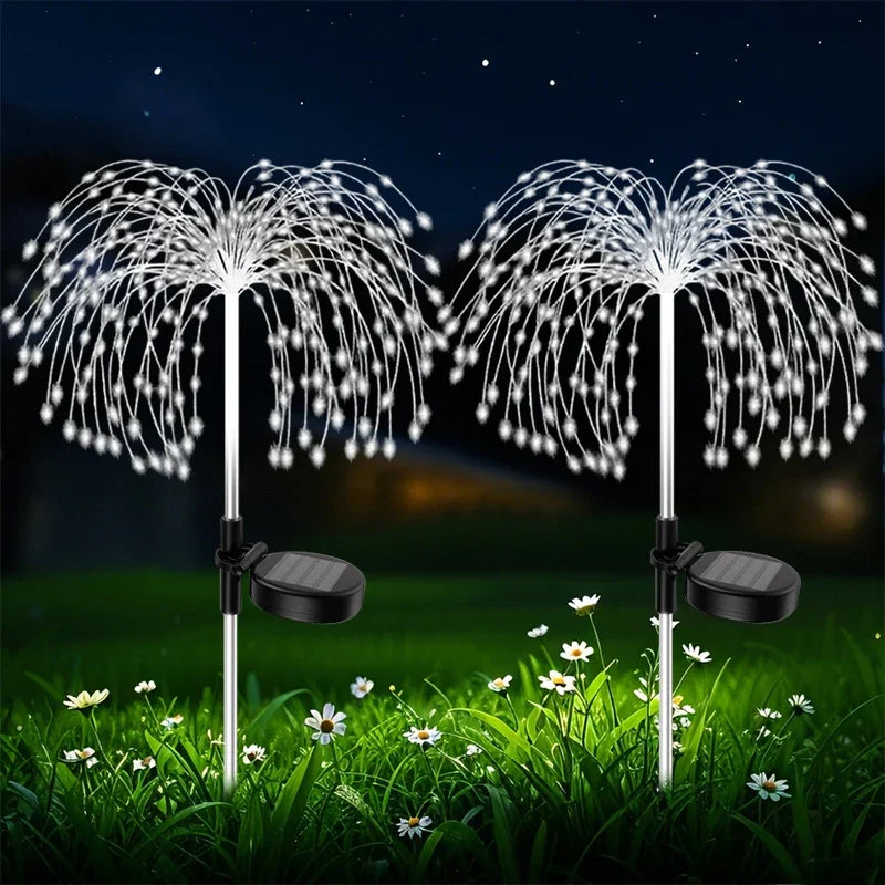 Solar-Powered Firework Garden Pathway Lights