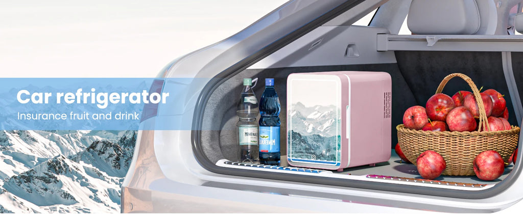 Skincare Fridge With Dimmable LED Light Mirror 4L Makeup Mini Fridge for Bedroom, Car, Office Portable Small Refrigerator