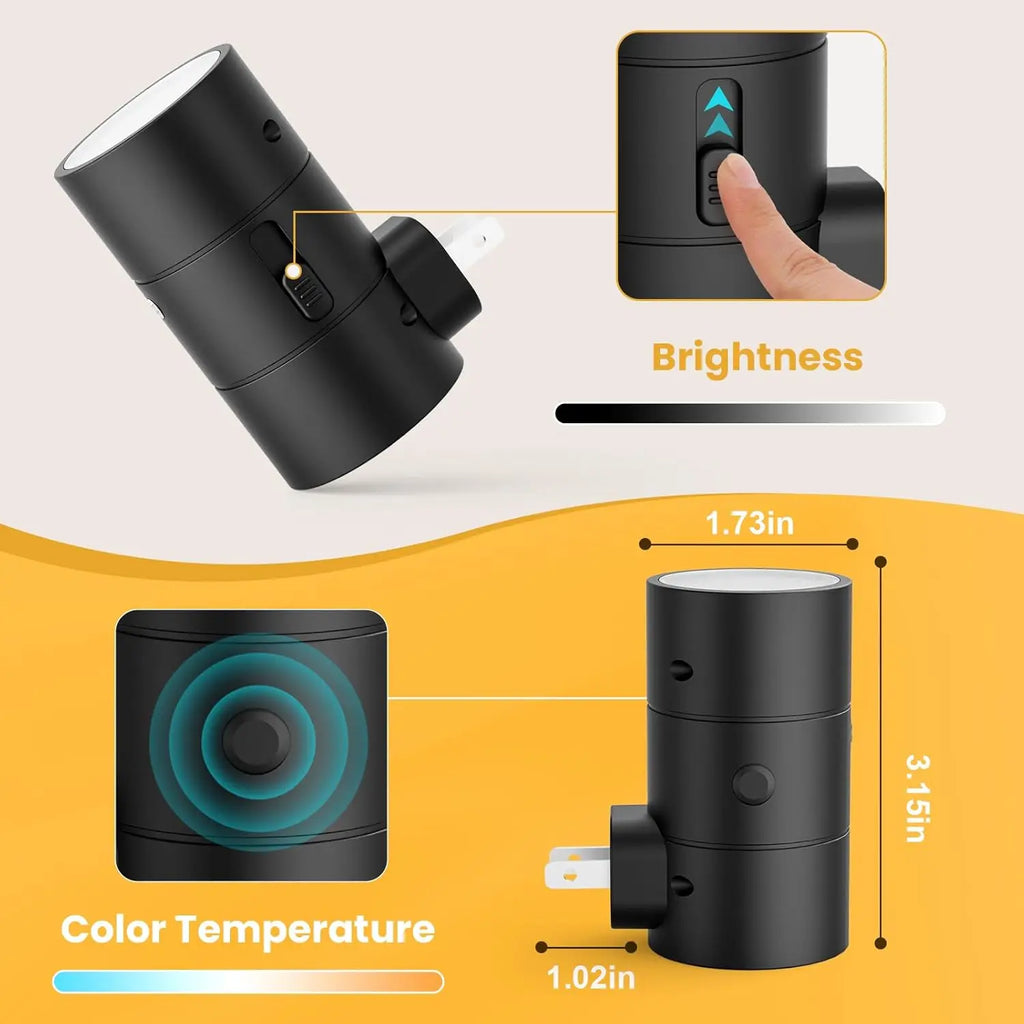 Night Light Plug Into Wall EU US UK Plug In Night Lamp With Dusk to Dawn LED Light Sensor 3 Colors Dimmable For Bedroom