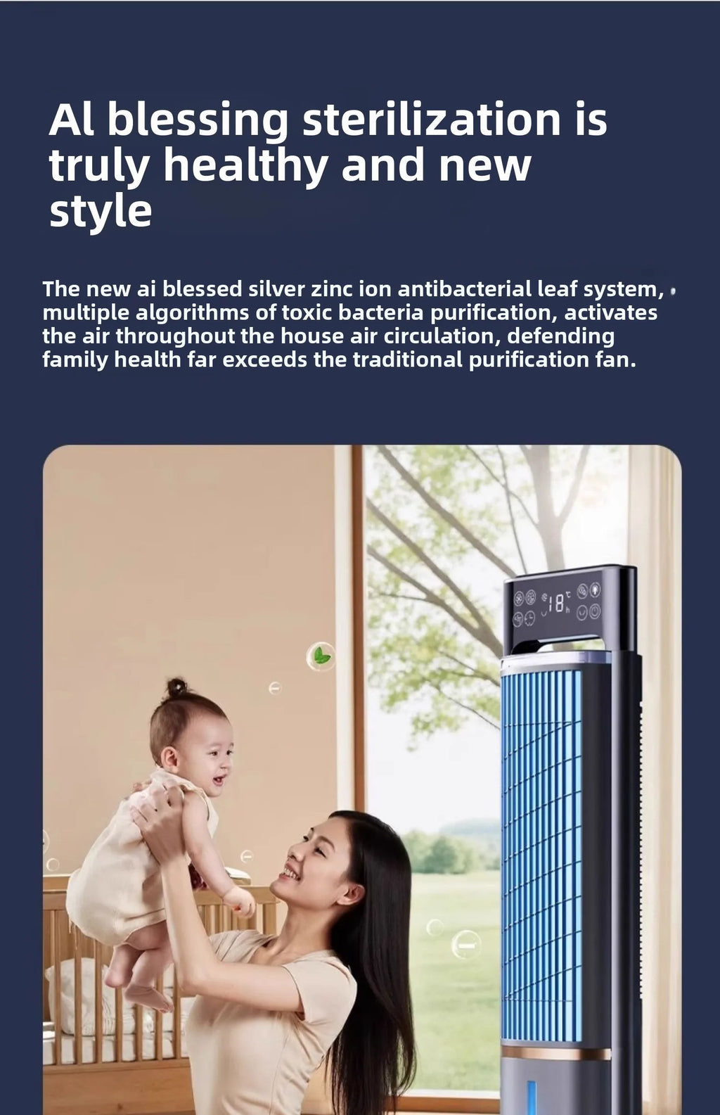 Air Conditioning Fan Refrigeration   Bedroom Small Air Cooler Indoor Portable Mobile Floor Silent Vertical Tower