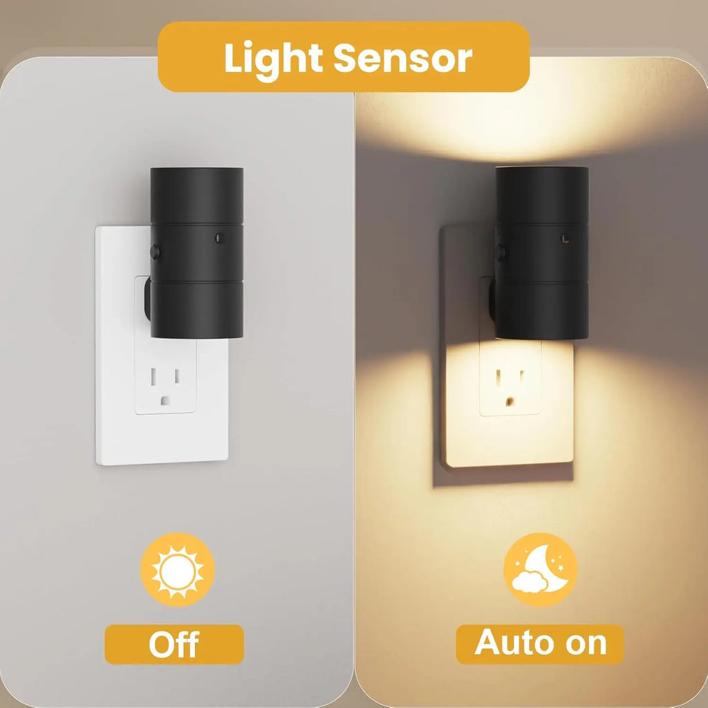 Night Light Plug Into Wall EU US UK Plug In Night Lamp With Dusk to Dawn LED Light Sensor 3 Colors Dimmable For Bedroom