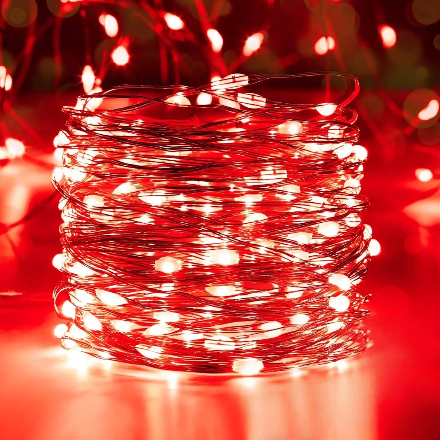 Battery-Powered Copper Wire String Lights