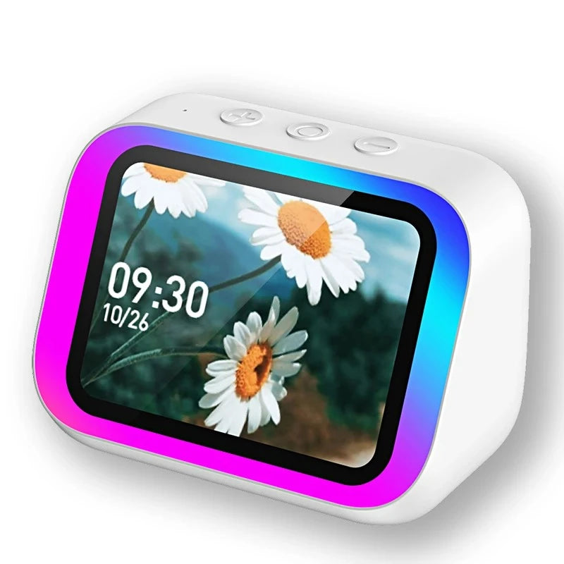 Smart Bluetooth Alarm Clock Speaker with Weather Display Night Light Music Story Player Photo Frame APP Control
