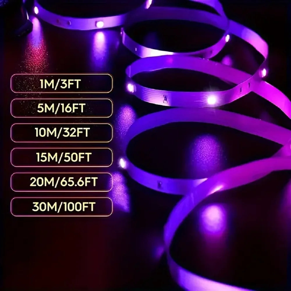 RGB LED Strip Lights with Bluetooth App Control