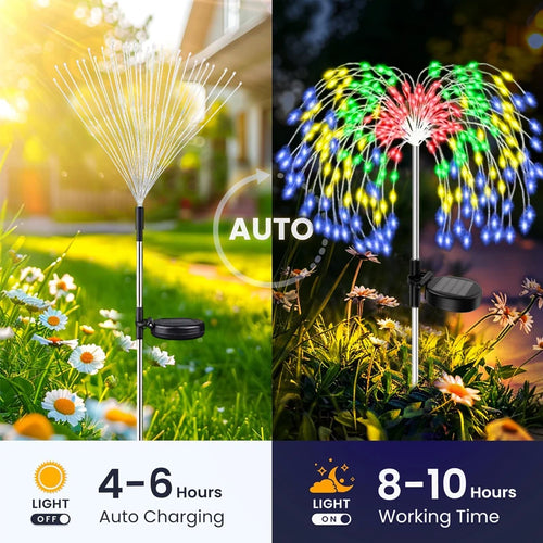 200LED Solar Power Pathway Lights Firework Décor Street Lawn Solar Lights