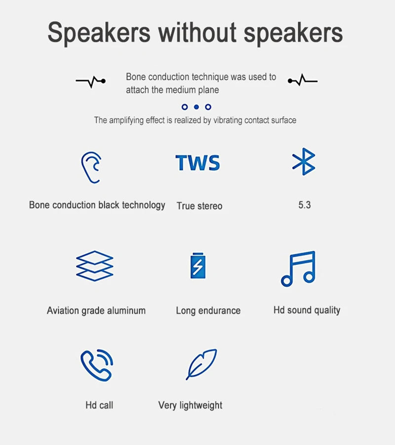 Bone Conduction Wireless Speaker - Sucker Mount, TWS Hi-Fi Sound Enhanced Bass, Wearable Loop, Resonance Features Dynamic Audio