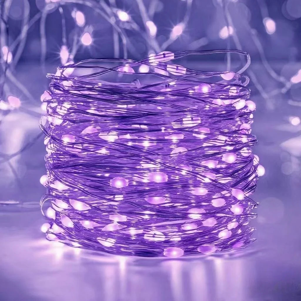 Battery-Powered Copper Wire String Lights