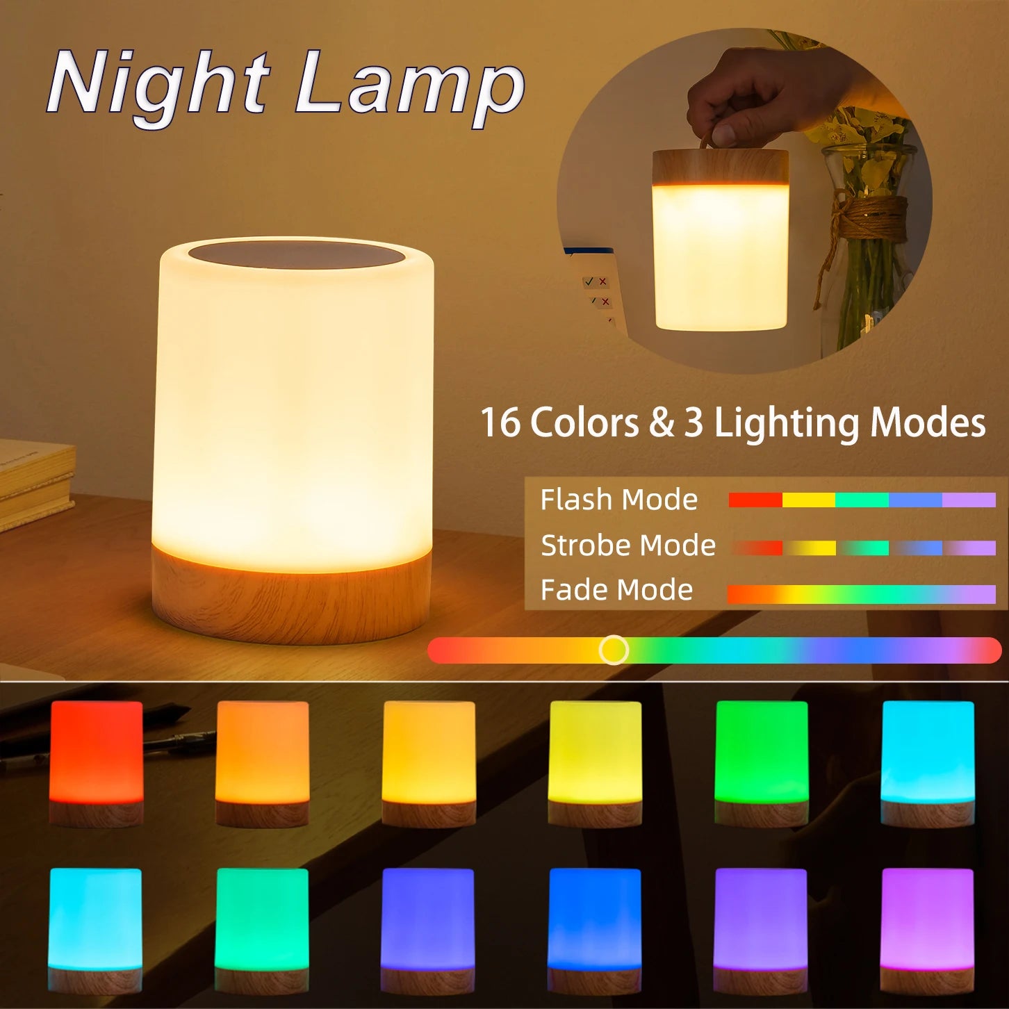 Touch LED Night Light with Sunrise Alarm Clock