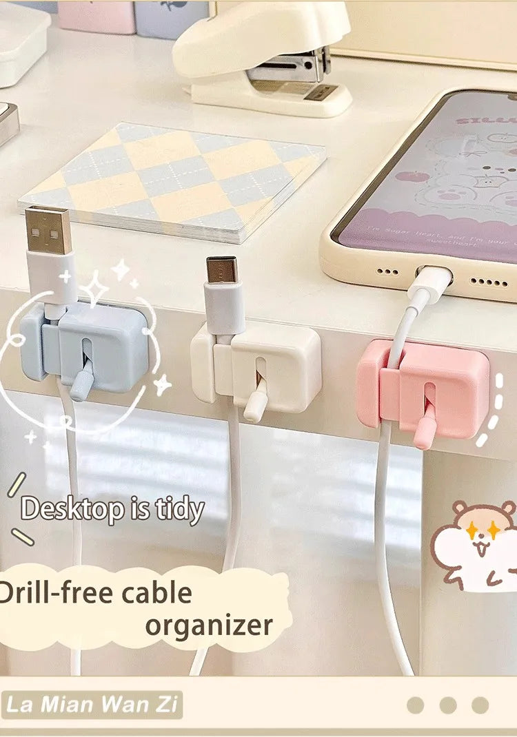 Cable Management Clip For Desk - Simple No-Drill Edge-Mounted Cord Organizer For Charging Cables And Data Wires.