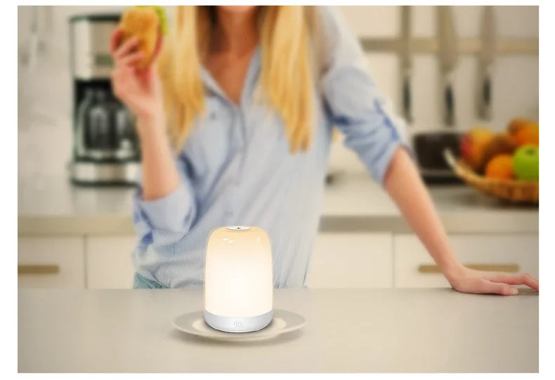 Touch Night Light With Sunrise Simulation Alarm Clock Warm White Bedside Sleeping Light Bedside Light Lamp