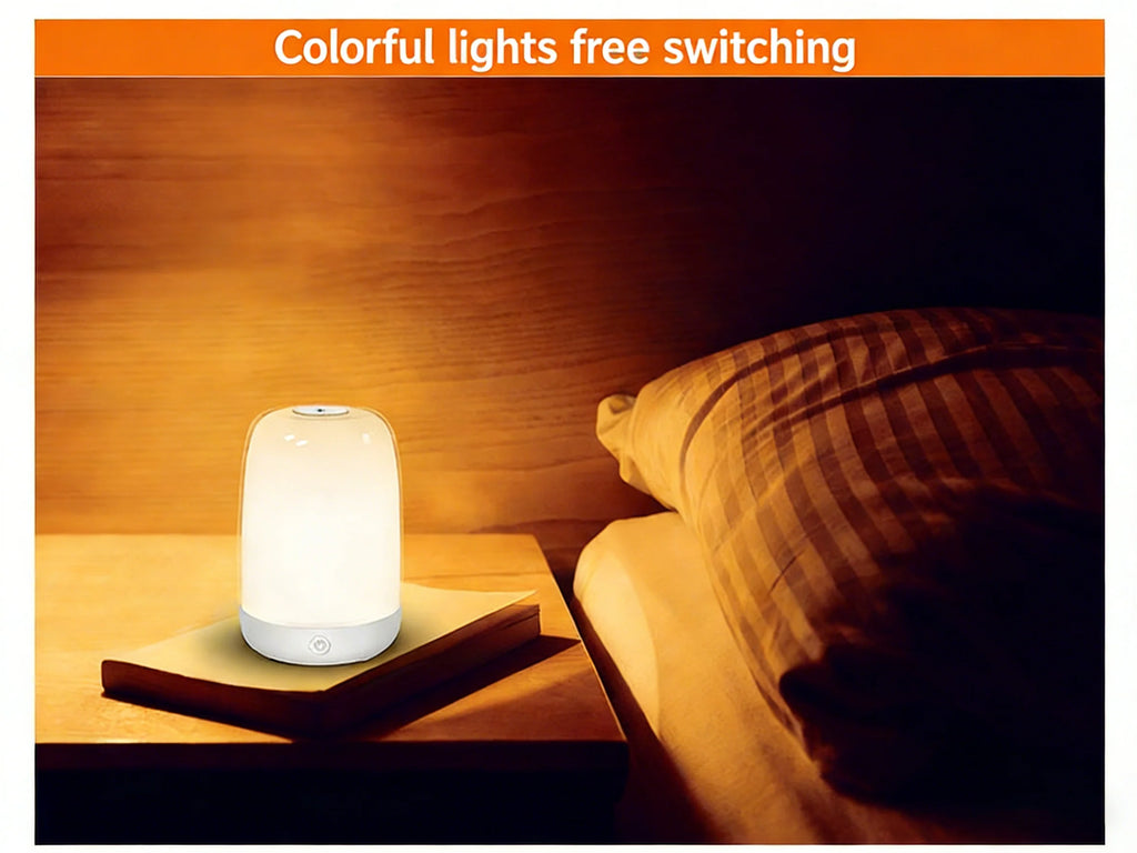 Touch Night Light With Sunrise Simulation Alarm Clock Warm White Bedside Sleeping Light Bedside Light Lamp