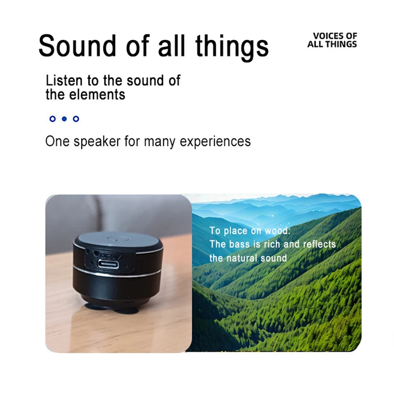 Bone Conduction Wireless Speaker - Sucker Mount, TWS Hi-Fi Sound Enhanced Bass, Wearable Loop, Resonance Features Dynamic Audio
