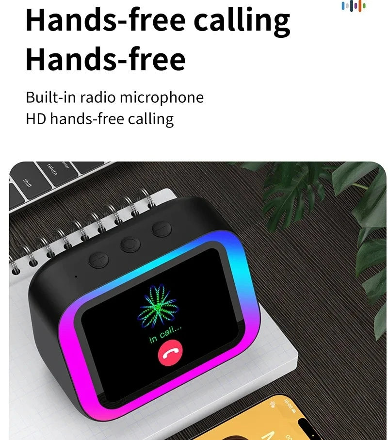 Smart Bluetooth Alarm Clock Speaker with Weather Display Night Light Music Story Player Photo Frame APP Control