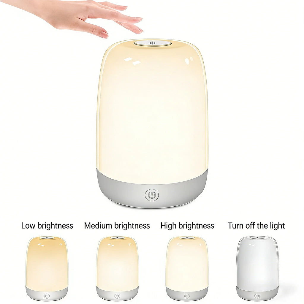 Touch Night Light With Sunrise Simulation Alarm Clock Warm White Bedside Sleeping Light Bedside Light Lamp