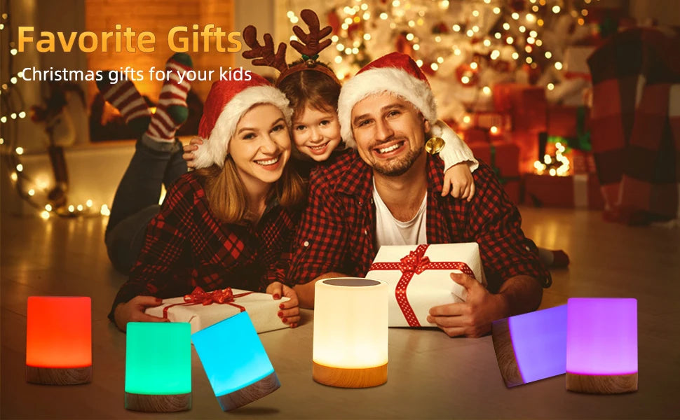 Touch Night Light With Sunrise Simulation Alarm Clock Warm White Bedside Sleeping Light Bedside Light Lamp