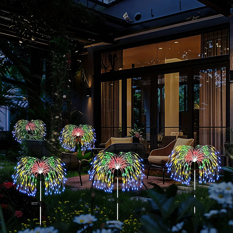 200LED Solar Power Pathway Lights Firework Décor Street Lawn Solar Lights
