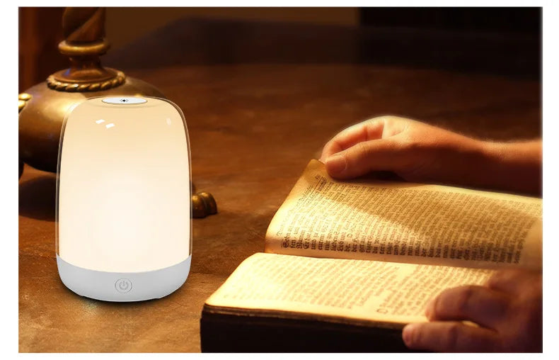 Touch Night Light With Sunrise Simulation Alarm Clock Warm White Bedside Sleeping Light Bedside Light Lamp