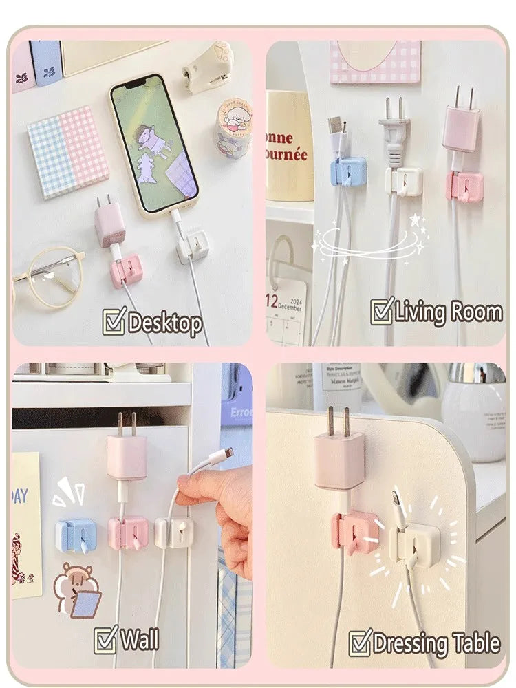 Cable Management Clip For Desk - Simple No-Drill Edge-Mounted Cord Organizer For Charging Cables And Data Wires.
