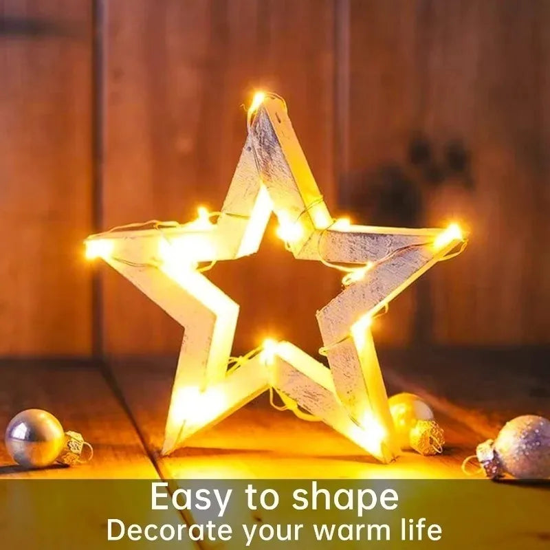 Battery-Powered Copper Wire String Lights