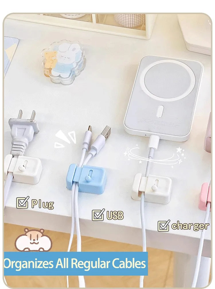 Cable Management Clip For Desk - Simple No-Drill Edge-Mounted Cord Organizer For Charging Cables And Data Wires.