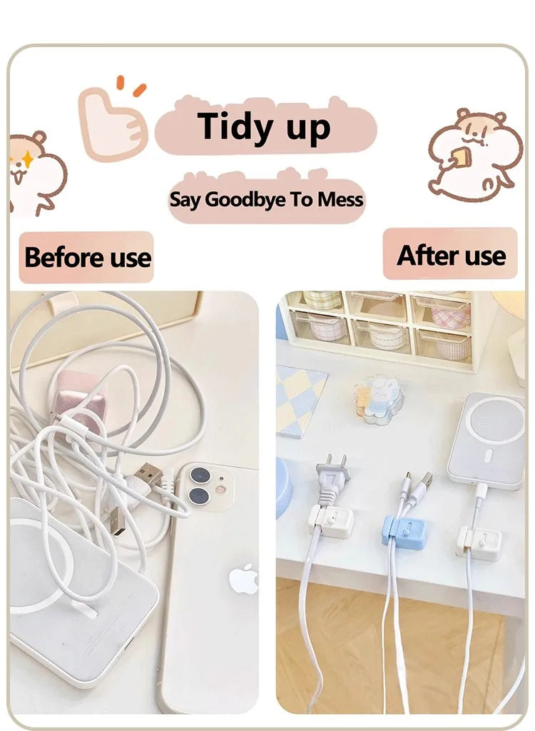 Cable Management Clip For Desk - Simple No-Drill Edge-Mounted Cord Organizer For Charging Cables And Data Wires.