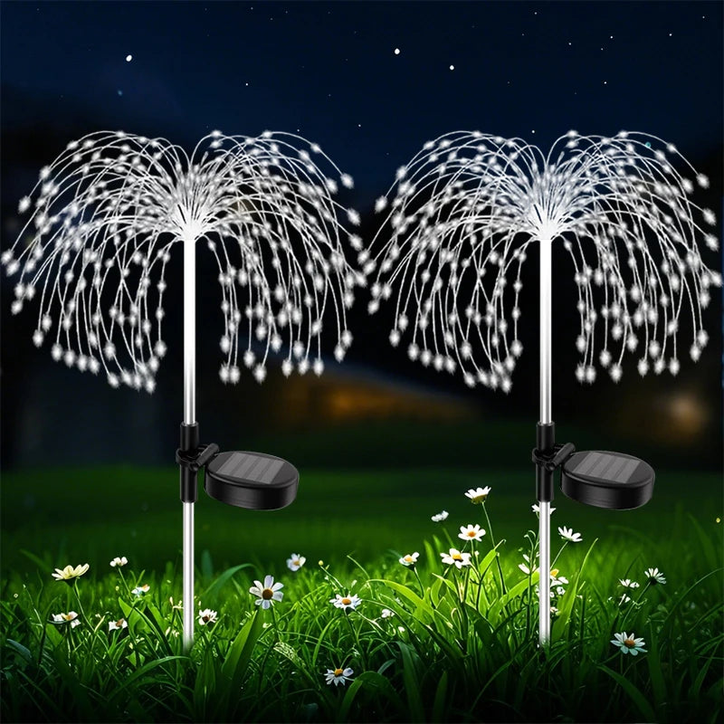 200LED Solar Power Pathway Lights Firework Décor Street Lawn Solar Lights