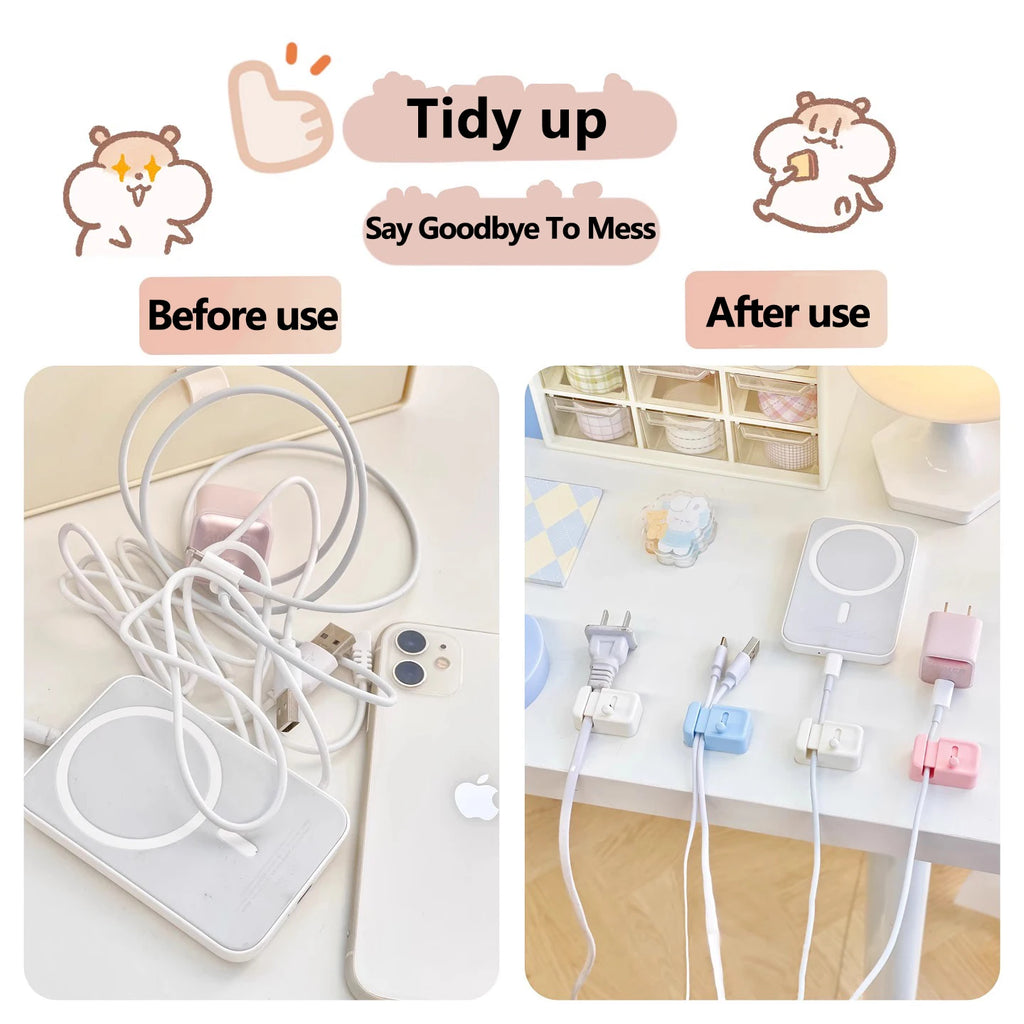 Cable Management Clip For Desk - Simple No-Drill Edge-Mounted Cord Organizer For Charging Cables And Data Wires.