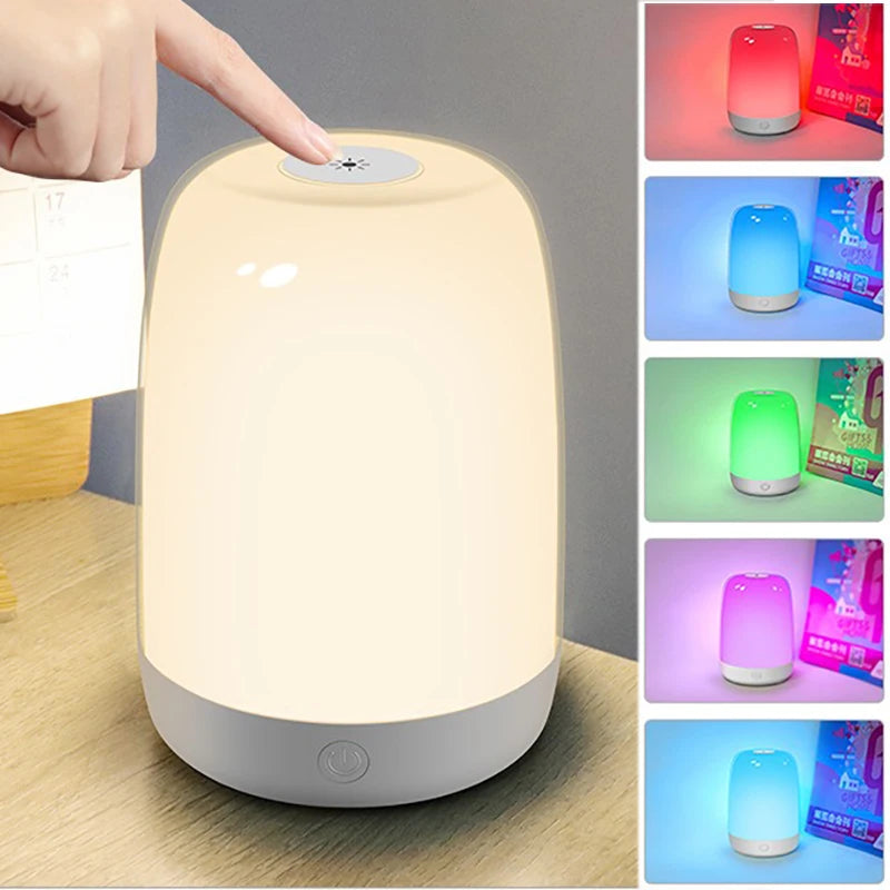 Touch Night Light With Sunrise Simulation Alarm Clock Warm White Bedside Sleeping Light Bedside Light Lamp