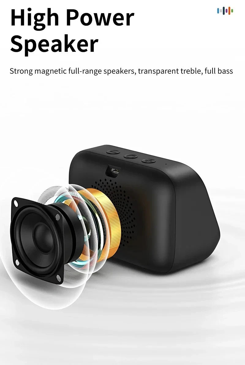 Smart Bluetooth Alarm Clock Speaker with Weather Display Night Light Music Story Player Photo Frame APP Control