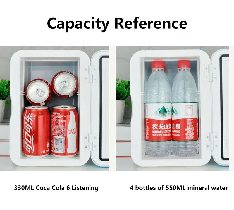 8L Mini Fridge Portable Car Home Cosmetics Fridge Outdoor Travel Camping Drink Cooler 12V/220V