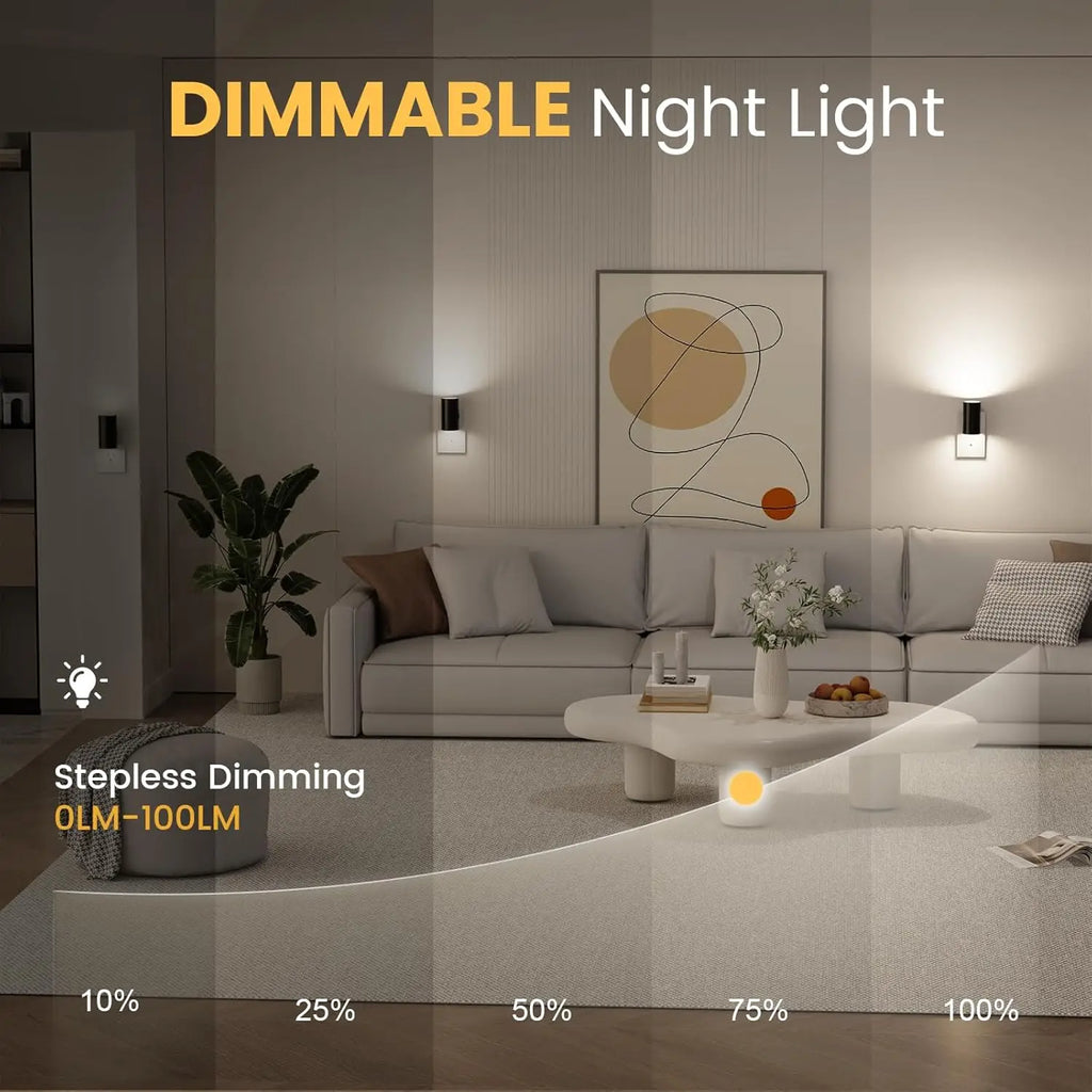 Night Light Plug Into Wall EU US UK Plug In Night Lamp With Dusk to Dawn LED Light Sensor 3 Colors Dimmable For Bedroom