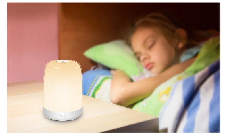 Touch Night Light With Sunrise Simulation Alarm Clock Warm White Bedside Sleeping Light Bedside Light Lamp
